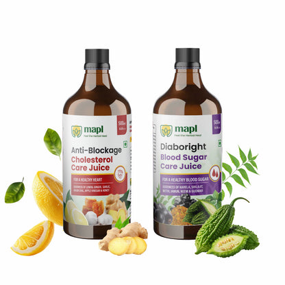 Cholesterol Care Juice & Diabetes Juice combo pack ( 500 ml each )