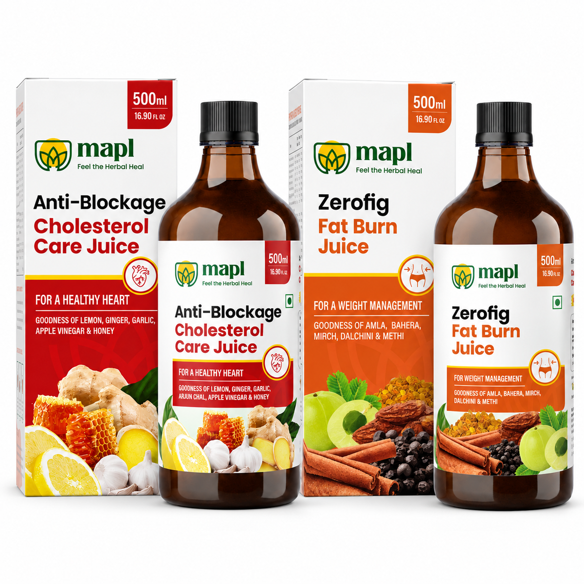 Fat burn & Cholesterol Care Juice combo ( 500 ml each )